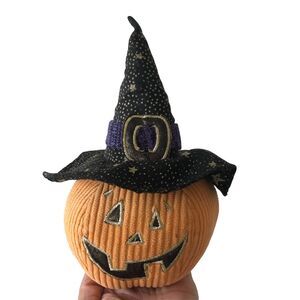 Pumpkin Plush Stuffed Animal Jack O Lantern Witch Hat Halloween Corduroy Orange